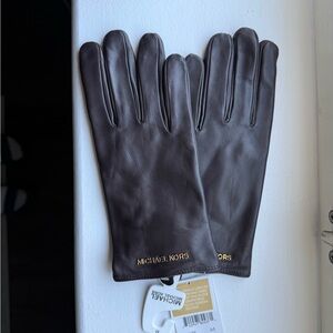 Michael Kors Women’s Dark Brown Leather Gloves